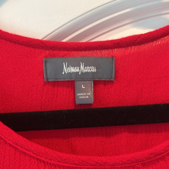 Neiman Marcus Red Flowy Blouse Top Size L - Picture 2 of 4